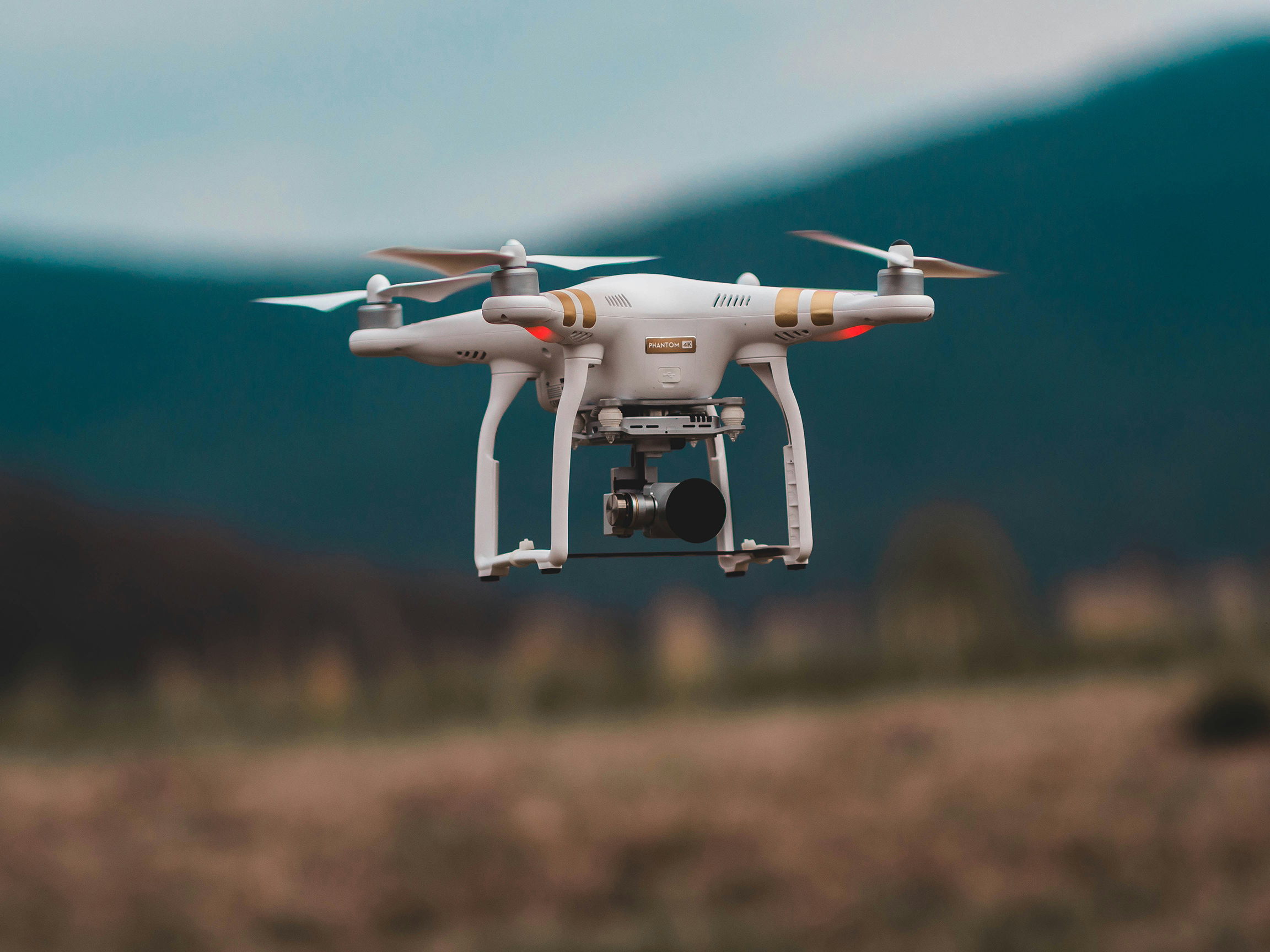 Inspection drone in flight